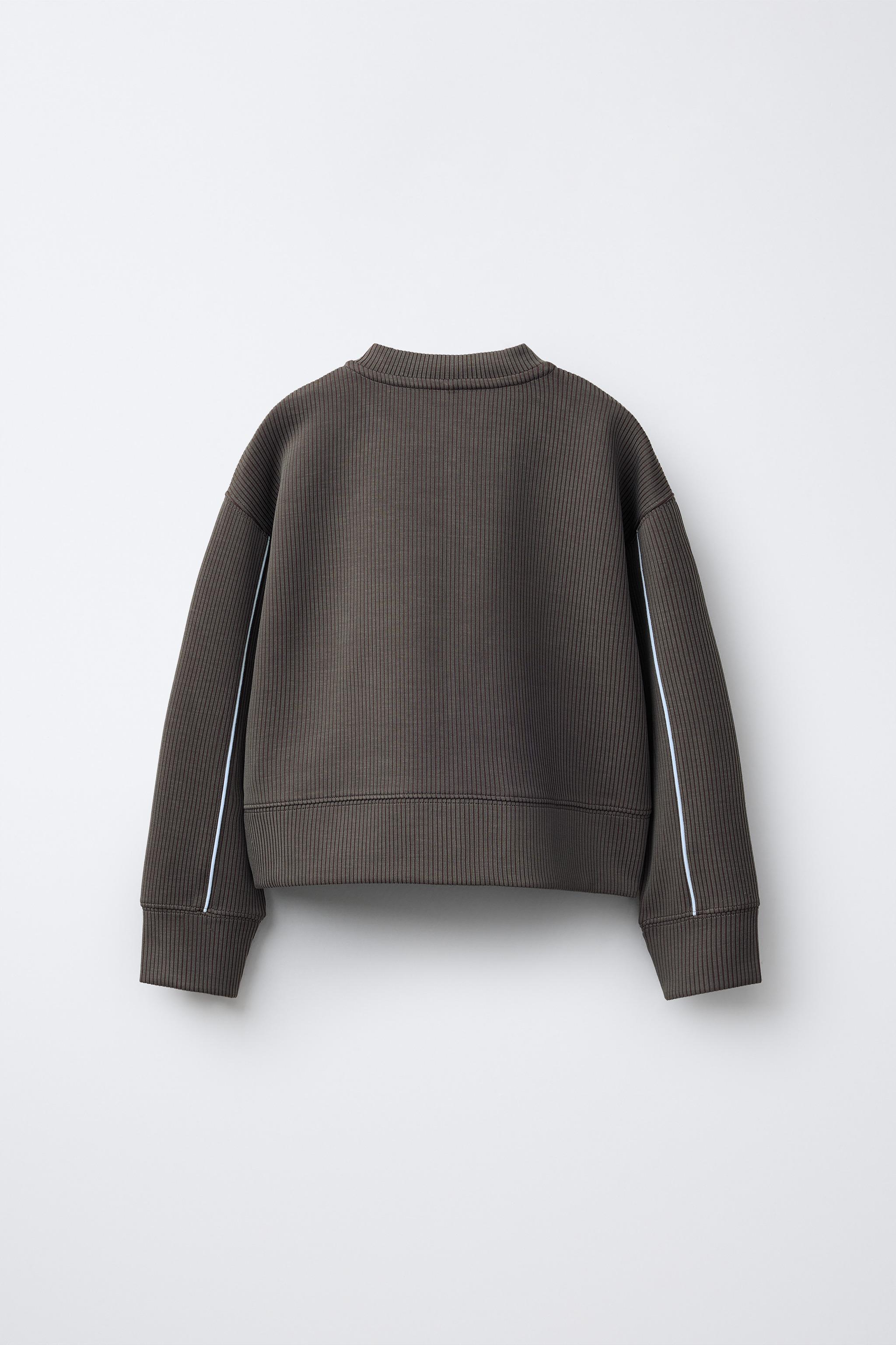 BLOUSON BOMBER À FINITIONS CÔTELÉES AVEC MODAL